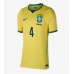 Brasil Marquinhos #4 Hjemmedrakt Dame VM 2026 Kortermet